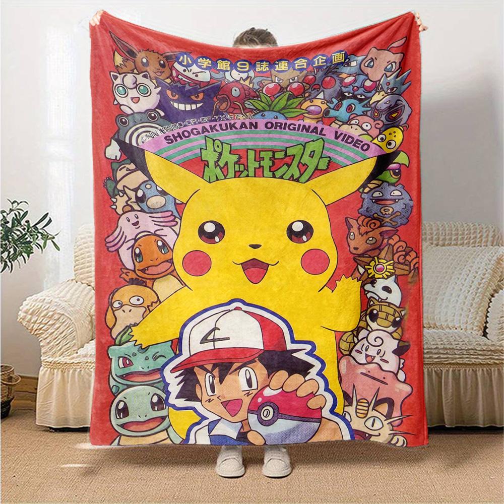 Pikachu Adventure Quest Flannel Blanket Super Soft Warm Cozy Blanket For Sofa Bed Office Travel Allseason Home Decor Gift