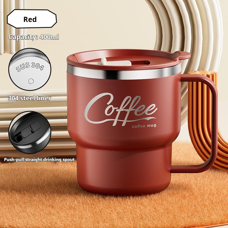 400ML Milk Coffee Mug Stainless Steel Coffee Mug With Handle Portable Double Layer Sealed Leak-proof Drinking Thermal Water Cup