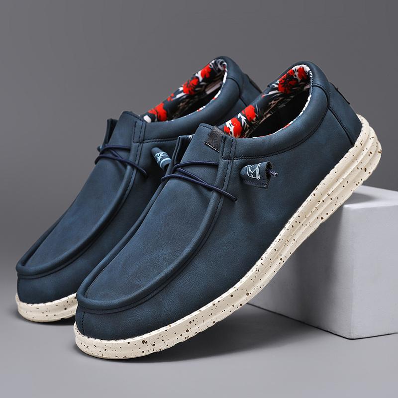 Pánské lehké kožené ležérní boty Jaro Podzim 2026 Kožené boty nazouvací ploché plus velká velikost 48 49 50 51 Dropshipping