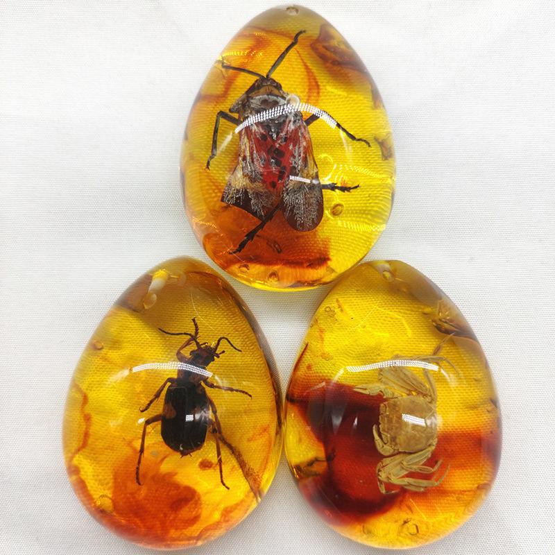Random 1Pc Insects Amber Gemstone Scorpion Natural Mineral Home Decor Insects Amber Gemstone Diy Hand Crafts Gift