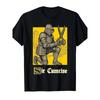 Men's Funny Medieval Knight T-Shirt - Sir Cumcise Pun & Knight & Scissors Graphic, Loose Fit Breathable Black/Yellow Print Retro Humor Tee for