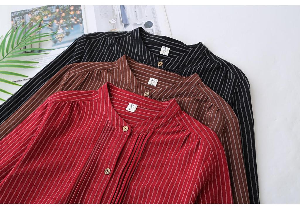 2026 Spring Plus Size Women's Striped Cardigan, Long Sleeve, Round Neck, Slimming Shirt for Fat Girls, Style 668