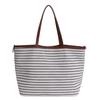New niche large-capacity striped tote bag, premium lazy fashion commuter versatile canvas bag
