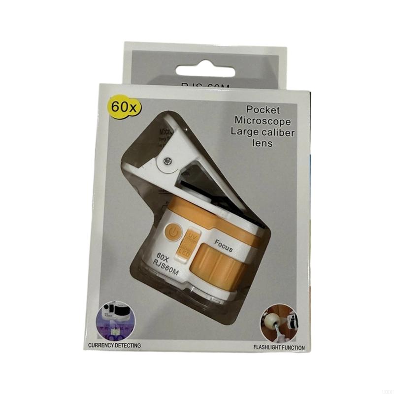 Kids Handheld Magnifier Tool Light Weight ABS Phone Microscope Clip For Outdoor Learning Activity