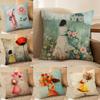 The Girl Is Holding Flowers Cushion Cover Soft Plush DoubleSided Printed Sofa Pillow Cushion Cover  Cozy AllSeason Decor Gift
