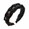 Twisted Knotted High Cranial Hair Hoop Soft Fabric Braided Hairband Rhinestone Headband  Daily Use