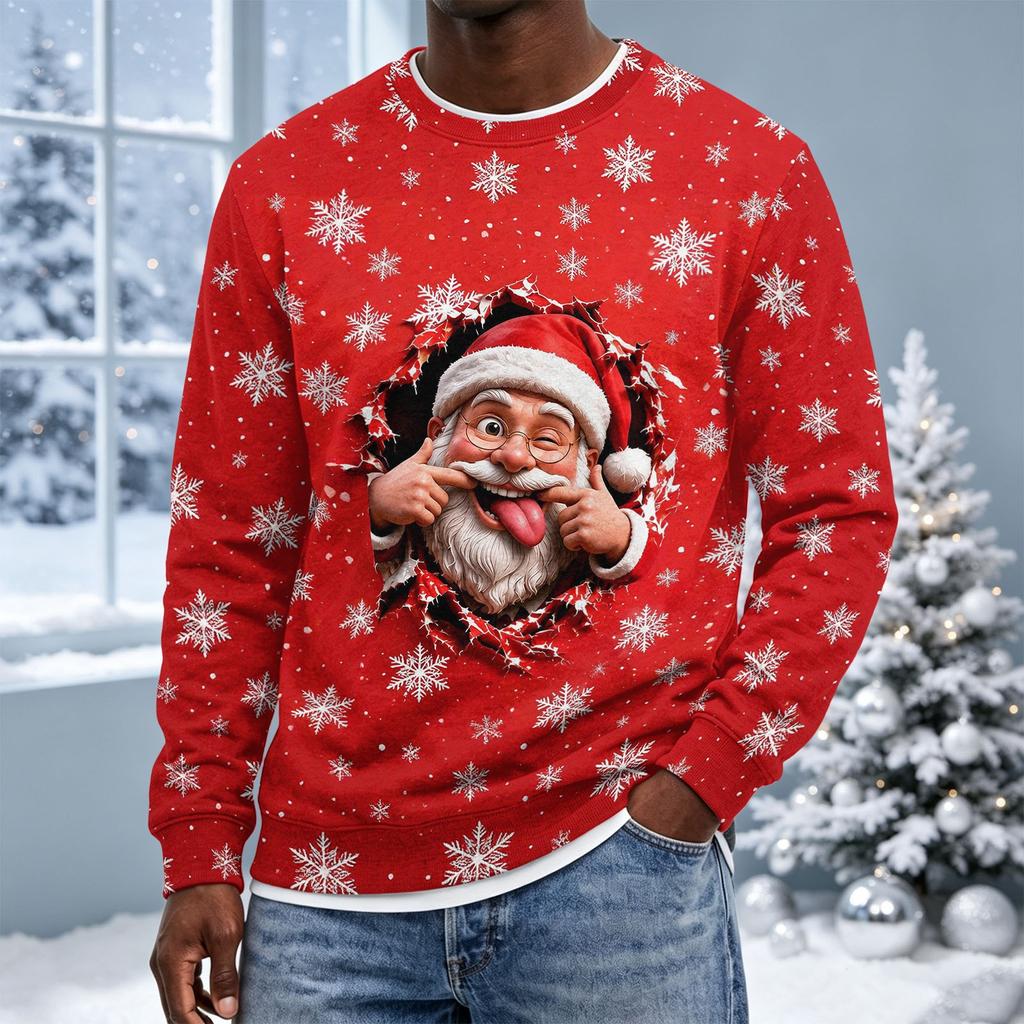 Men's Christmas Neck Pullover Sweatshirt
