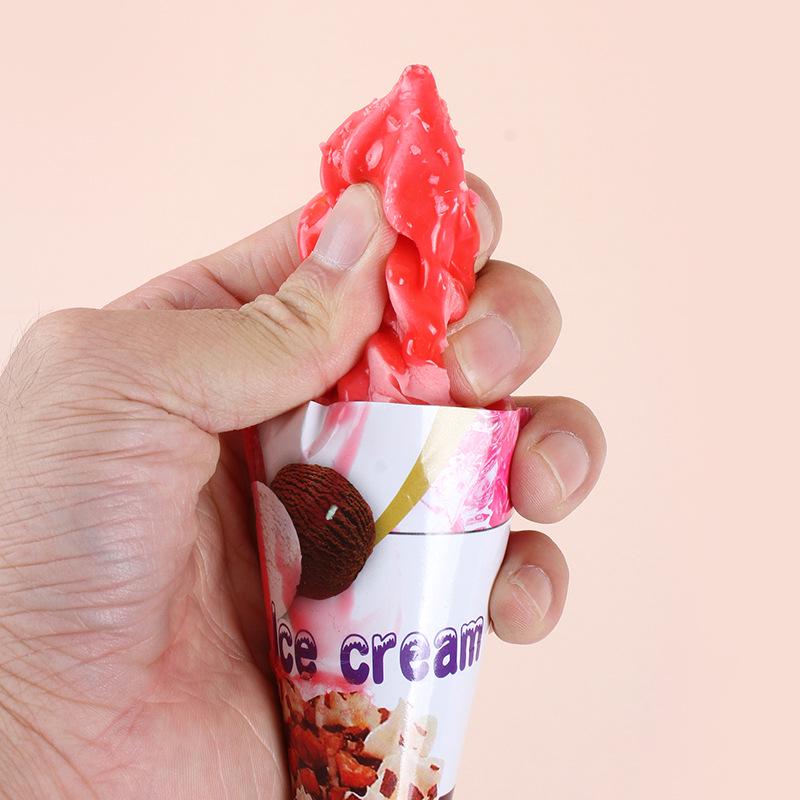 PU Ice Cream Magnet Torch - Crispy Cone Fake Sweet Ornament Decoration Prop
