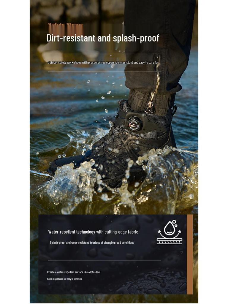 High-Top Steel Toe Safety Shoes - Anti-Smash, Anti-Puncture, Non-Slip, Wear-Resistant, Comfortable for Autumn and Winter