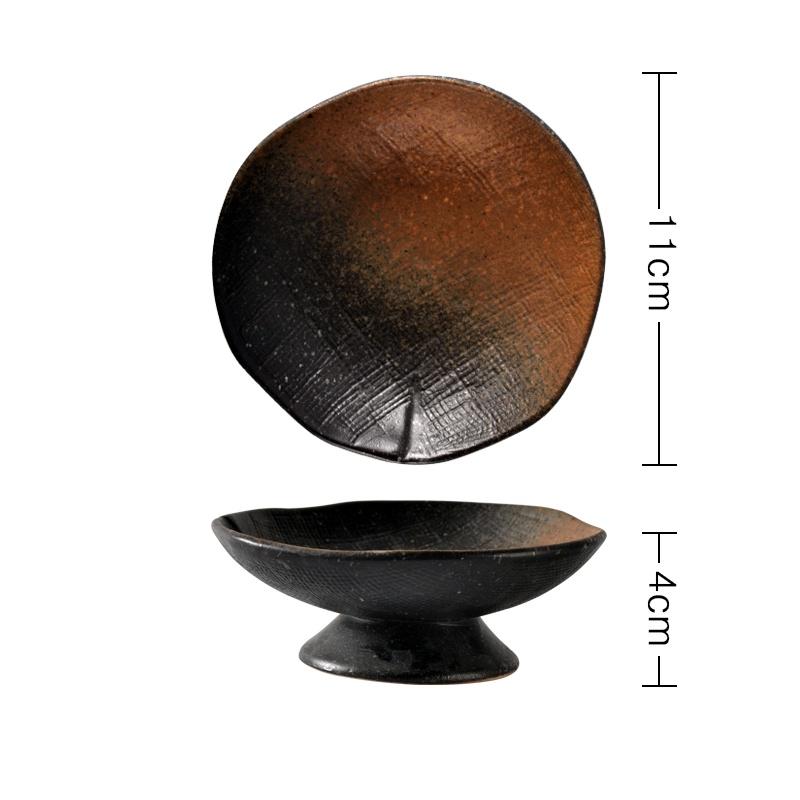 Creative Japanese ceramic plate with high feet saucer saucer snack tea dessert plates snack plate fruit plate bowls ramekin