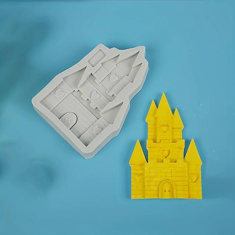 1ks-Hradní čokoládová forma - Kreslená budova Forma na cukroví pro DIY zdobení dortů a pečení - Silikonová forma na výrobu sušenek