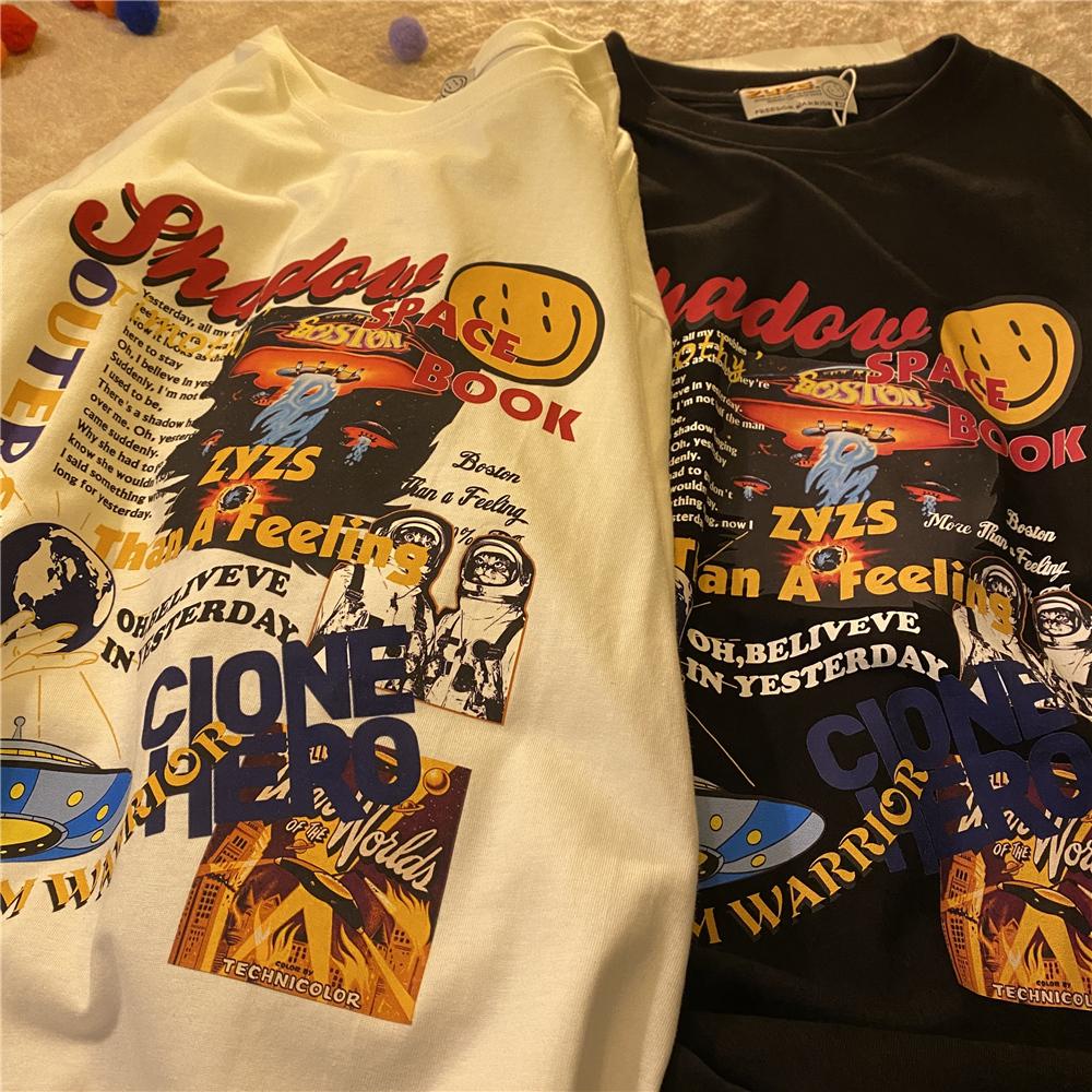 Cartoon Short-sleeved T-shirt Hip-hop 