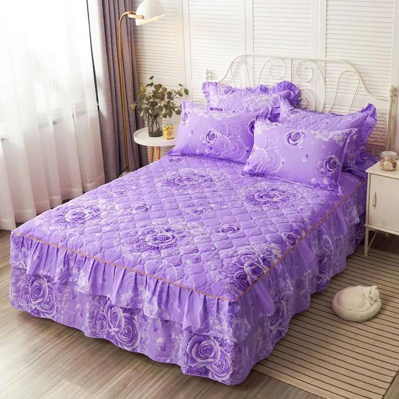 

Побутова товста бавовняна спідниця на ліжко в корейському стилі Покривало в стилі принцеси проти ковзання Сіммонс Мінімалістичний захисний чохол 180x220cmpillowcases1