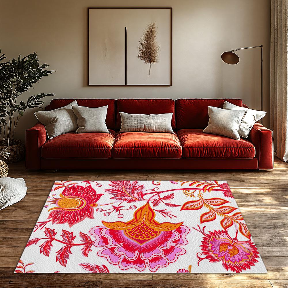 Floral Area Rug Vintage Persian Style Home Decor Non-Slip Living Room Carpet Bohemian Chic Floor Mat Modern Design Bedroom Rug G
