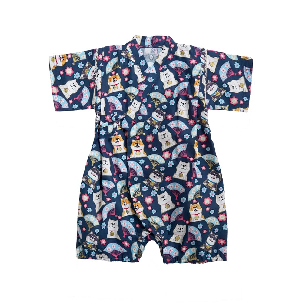Baby Koi Baby Newborn Infant Kimono Yukata Jinbei Short Sleeve Summer Clothes Coverall for Monthly Photo Preparing for Dog and Fan 80cm Clothes,