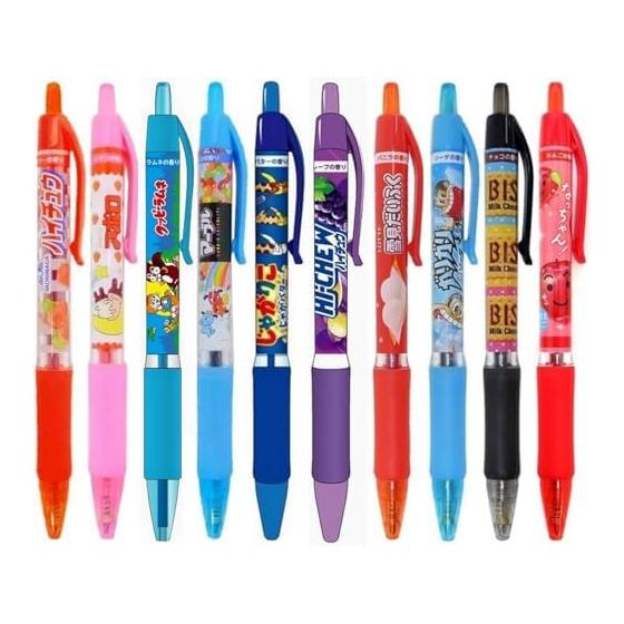 10-Piece Scented Knock-Type Color Ballpoint Pen Set - Funbox Novelty Stationery, Snack Design, Perfect for Gifts, Party Favors, Kids' Events, School