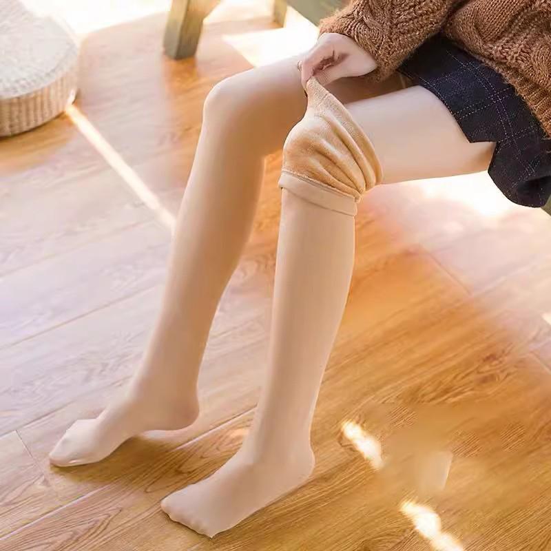 32/40/60Cm Winter Skin Velvet Stockings Women Lolita Warm Thicken Plush Long Socks Thigh High Over Knee Sock Compression Legings