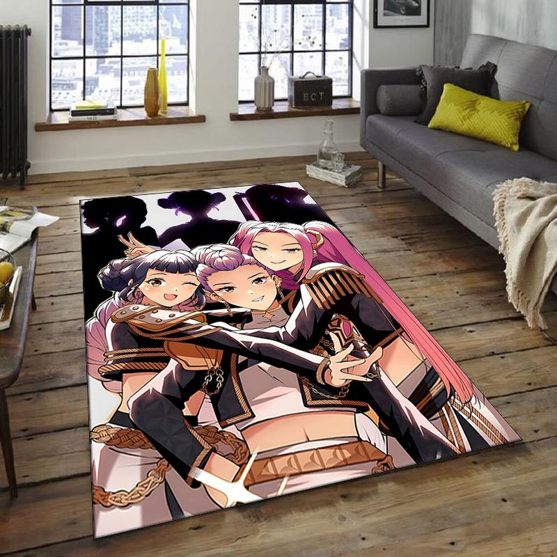 1pc KPop Demon Hunters13 Design Area Rug - Non-Slip, Soft & Cozy Floor Mat for Living Room, Bedroom, Office - Indoor/Outdoor Decorative Carpet