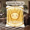 Golden Spiral Theme Throw Blanket Custom Name Text Personalized Blanket Soft Cozy Blanket for Home Sofa Bed