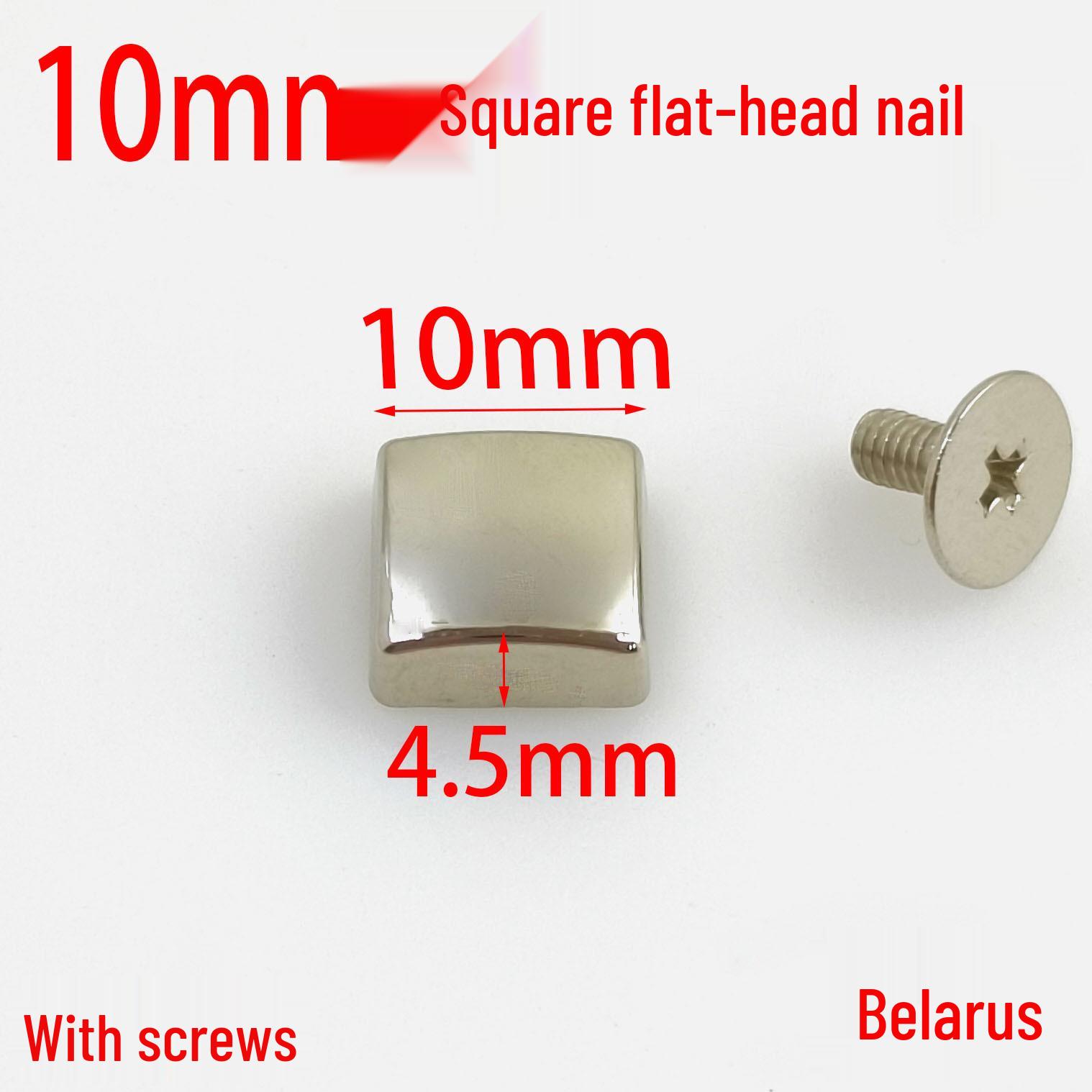 10MM Square Flat Nail with Screw Box Zinc Alloy Base Accessories