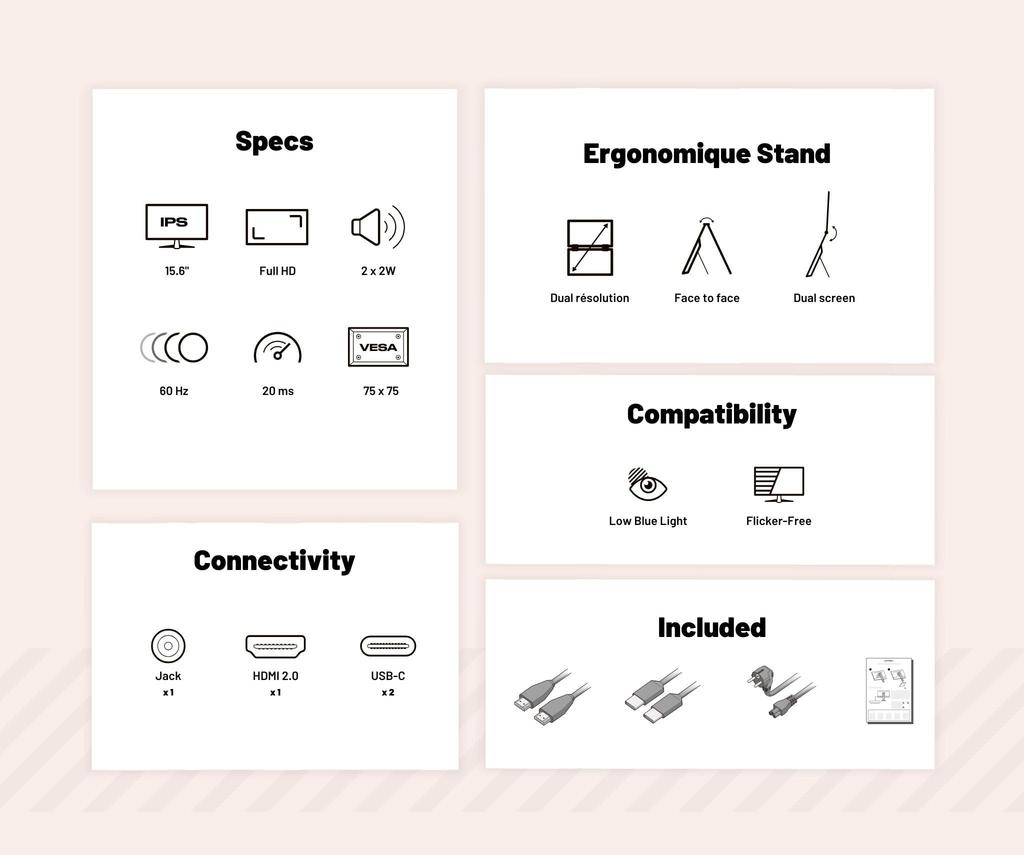 Refurbished JAPANNEXT Dual IPS Panel Mobile Monitor Full HD USB and Freestanding 15.6-inch JN-DMD-IPS156F, (1920x1080) Resolution, HDMI, Type-C,