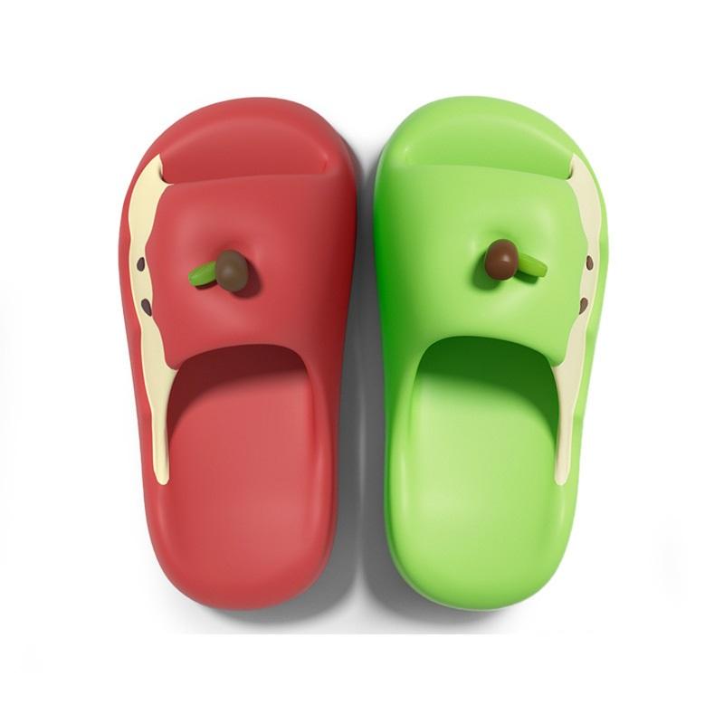 Modne kapcie jabłka nowość Ins damskie letnie śmieszne buty 45 kobieta bezzapachowe kapcie EVA damskie owocowe klapki domowe plażowe kapcie