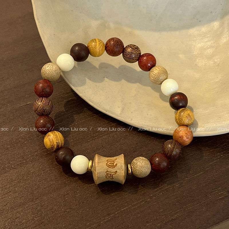 Ancient rhyme bracelet retro pear wooden beaded ethnic style wooden bracelet new
