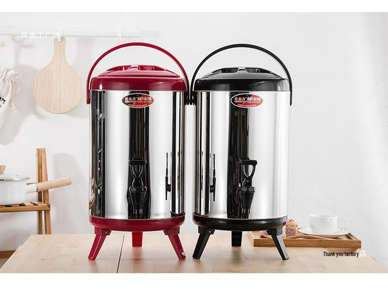 Commercial Stainless Steel Insulated Double-Layer Bucket for Milk Tea & Soy Milk, Large Capacity 