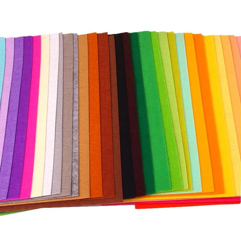 10Pcs Soft Felt Fabric Sheet Assorted Color Patchwork Sewing DIY Craft Squares Nonwoven 1mm Thick Handmade Fabric Weaving