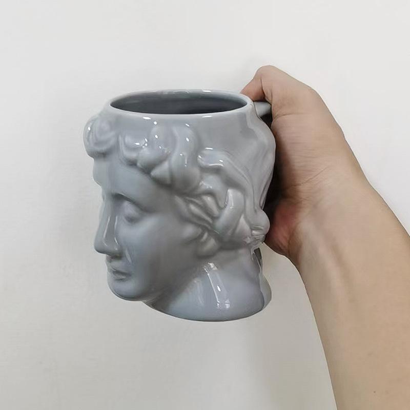 Hrnek Keramický Bůh Slunce Apollo Retro Vodní Hrnek Socha Obličejový Hrnček