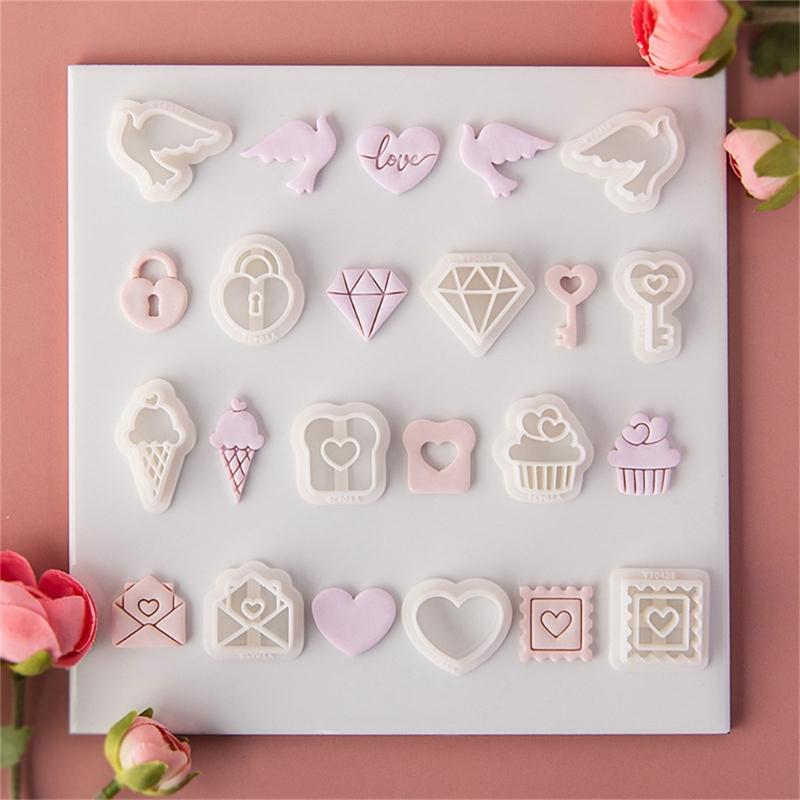 Heart Clay Cutters Clay Jewelry Cutters Valentine's Day Clay Earring Cutters DIY Earrings Accessories for Jewelry Making