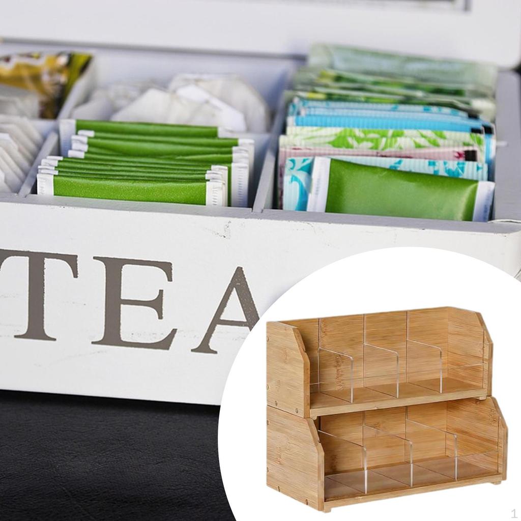 Organizer Compartment Storage Box Teabag Station Stand Rack for Office