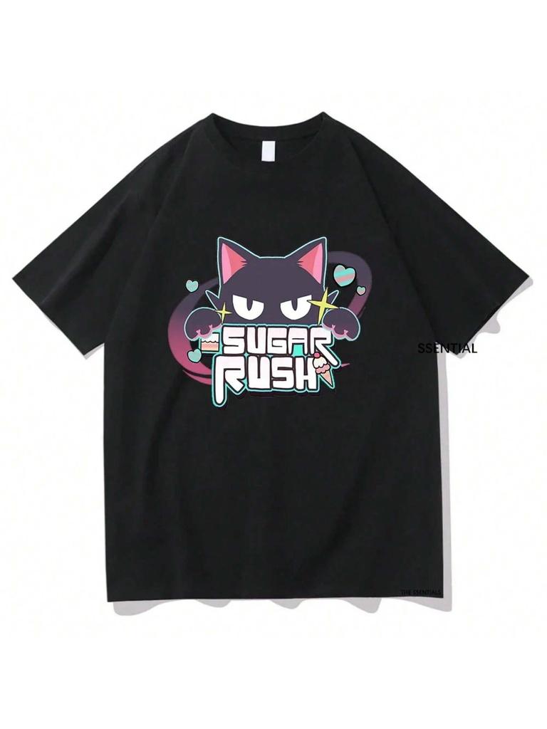 Blue Anime Archive T Shirts Sugar Rush Men_Women Clothing Unisex Streetwear Manga Cosplay Clothes Surfing Beach T-Shirt