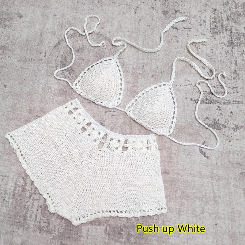 Handgemachtes Häkel-Bikini-Set mit Brustpolstern - Brasilianischer Badeanzug Bademode