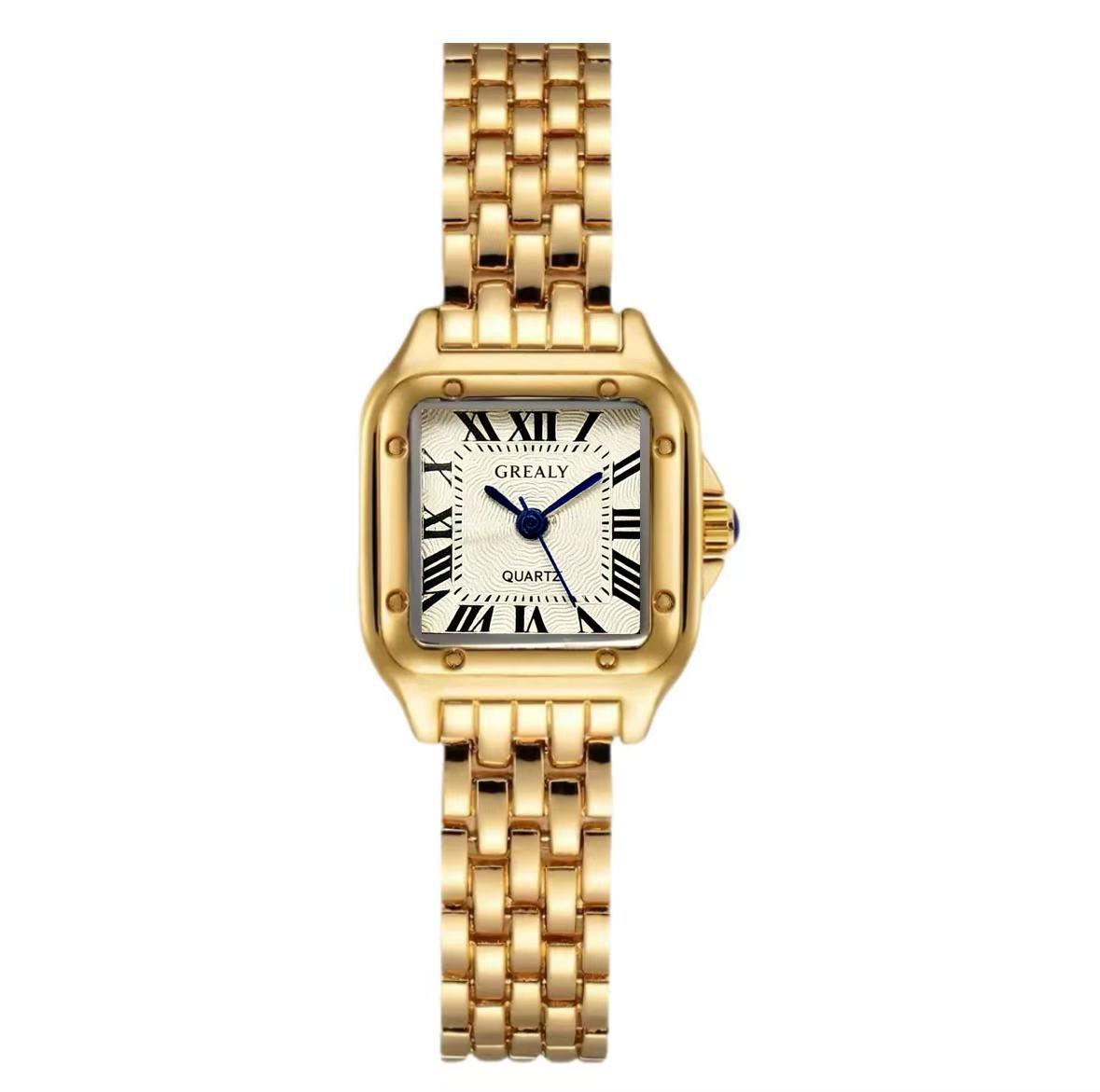 GREALY Ретро Классические Водонепроницаемые Женские Квадратные Кварцевые Часы