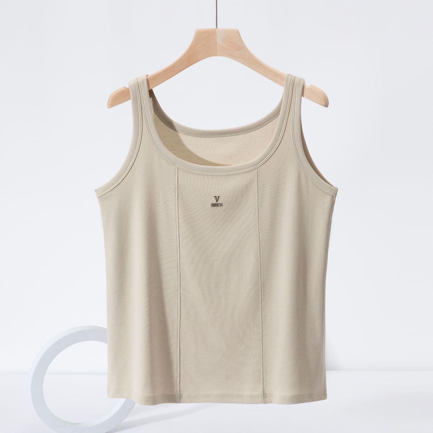 Women s Plus Size Lyocell Cotton Round Neck Camisole Vest - Summer New Style Base Layer Shirt. One Size