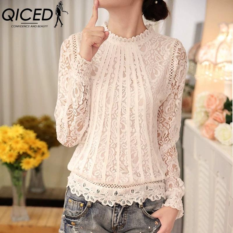 

QICED Женские модные повседневные однотонные блузки и рубашки с длинным рукавом с принтом XXXL белый