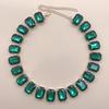Mixed Color Rectangular 13x18 Crystal Gemstone Necklace - European & American Choker Design