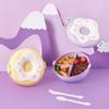 Cute Cartoon Donut 1000ml Lunch Box Microwavable Bento Container with Compartments Students Supply