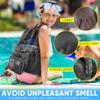 Outdoor swimming bag mesh drawstring backpack beach backpack with wet bag