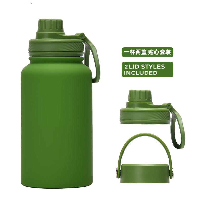 Ein Becher mit Doppelwand 650 ml Edelstahl Thermosbecher Große Kapazität Wasserbecher Tragbar Outdoor Doppelwandig Trinkflasche Sportkessel