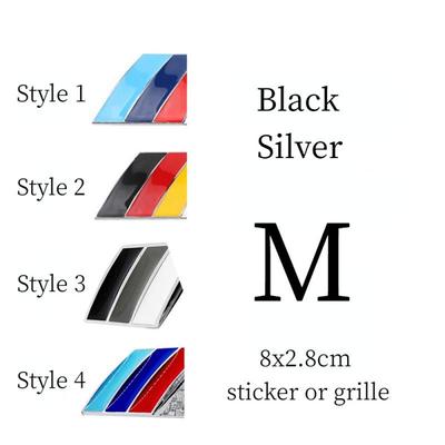 Gümüş ve Siyah Metal Etiket ızgarası M3 M5 E30 E36 E39 E46 E60 E87 E90 F10 F20 F30 G01 G30 X1 X3 X5