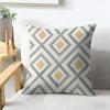 Geometric Diamond Pattern Cushion Cover Natural Linen Organic Fabric Double-Sided Printing Breathable Perfect For Home Decor