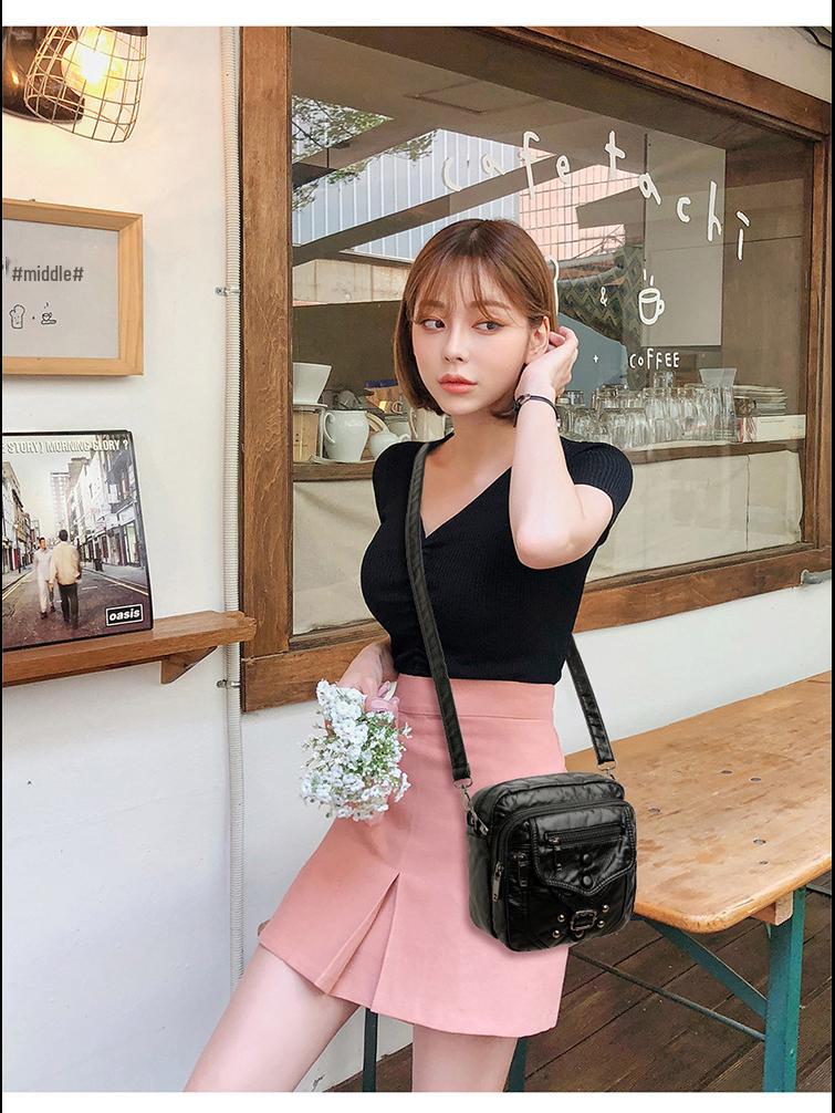 Summer 2024 Women's Soft Leather Mini Shoulder Bag - Casual Crossbody for Mobile Phone