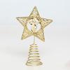 Christmas Decoration Anti-deform Five-pointed Star/Elk Glittering Christmas-Element Home Decor Decoration Accessory Christmas Tree Top Star for Party