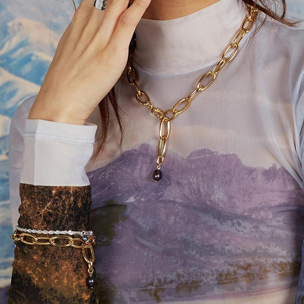 Women Necklace Decorative Neck Chain Casual Choker Jewelry DIY Party Engagement Anniversary Dressing Decoration