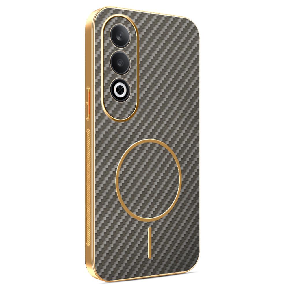 For OnePlus Nord CE4 5G/Oppo K12 Phone Case Carbon Fiber Textured Electroplated TPU Back Cover