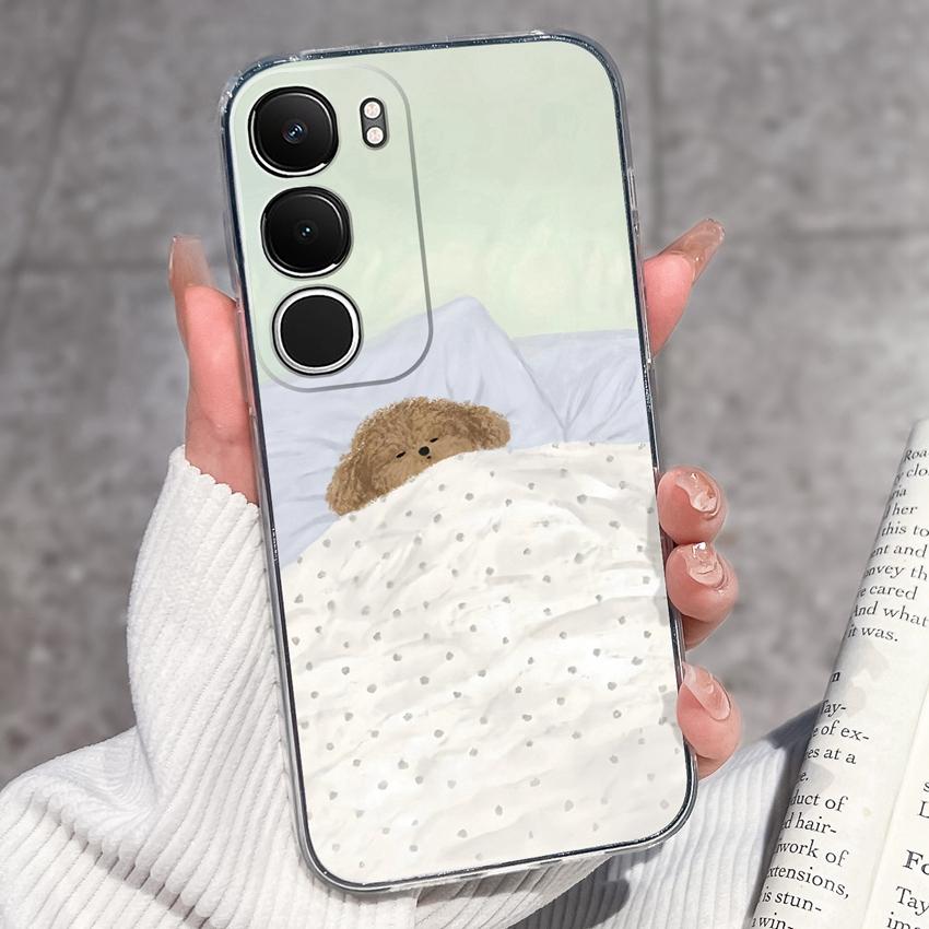 Cute Casing For Vivo Y19s Y19 Y17s Y17 Y16 Y15 Y13 Y12 Y11 Phone Covers Cute Penguin Frog Housing Clear TPU Non Slip Silicone Soft Shell For Vivo Case