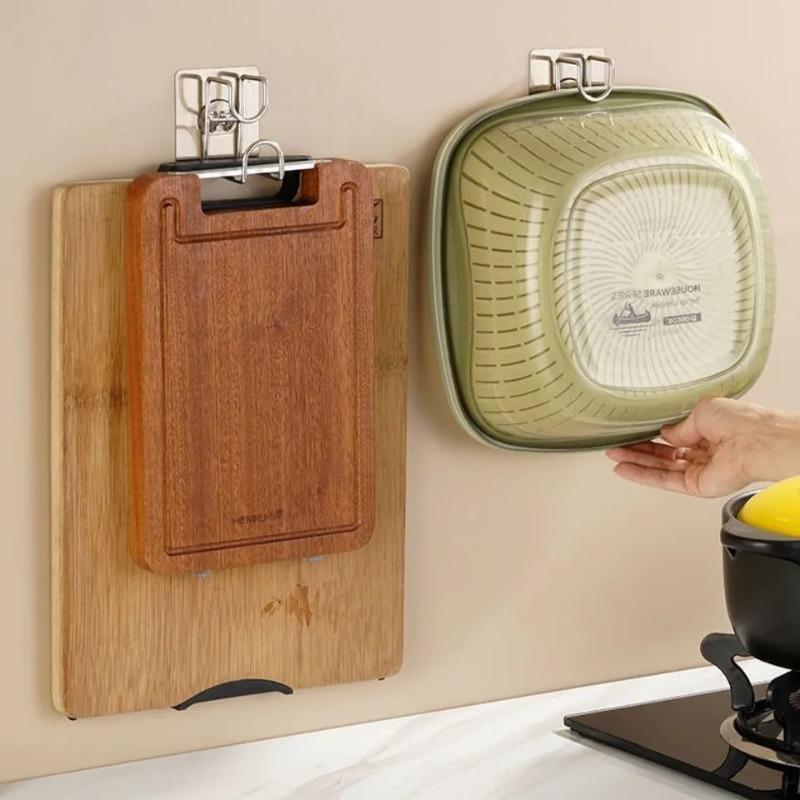 2Pcs Heavy-Duty Zinc Alloy Basin Hooks – Adhesive Multifunctional Hanger!No-Drill Storage for Kitchen/Bathroom Towels&Washbasins