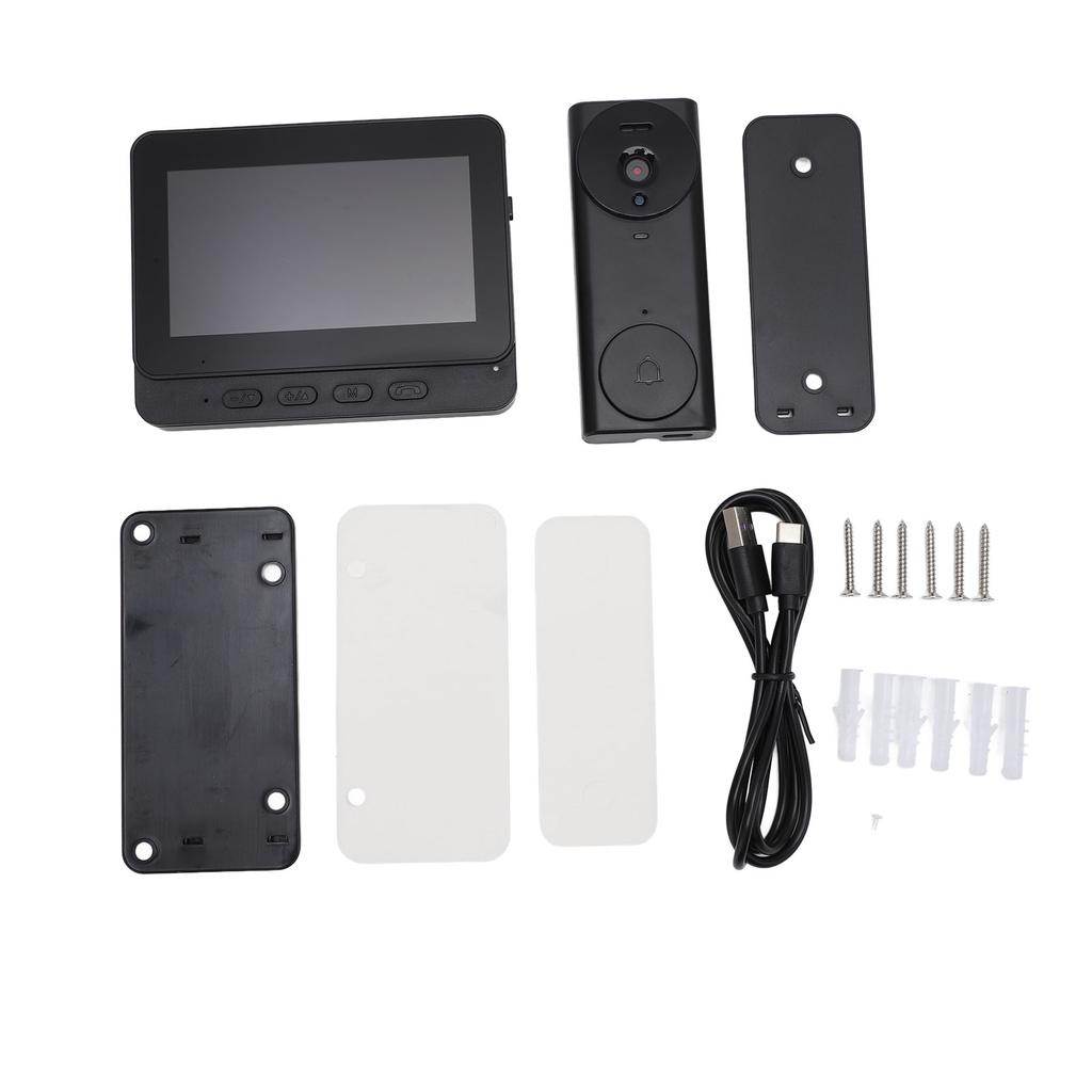 Wireless Video Doorbell Intercom System Two Way Talk Video Door Phone 4.3 Inch IPS Screen for Villa